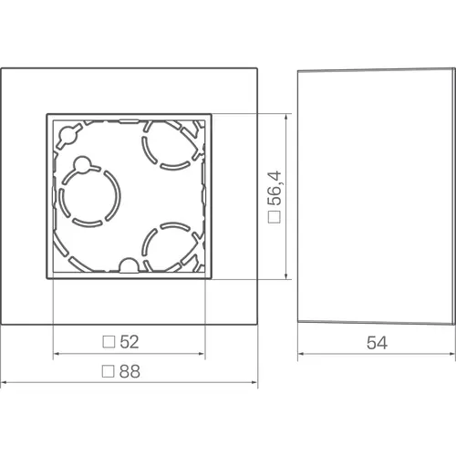 Hager Berker WAD8110BM opbouwbak 1-voudig A8 nachtzwart mat