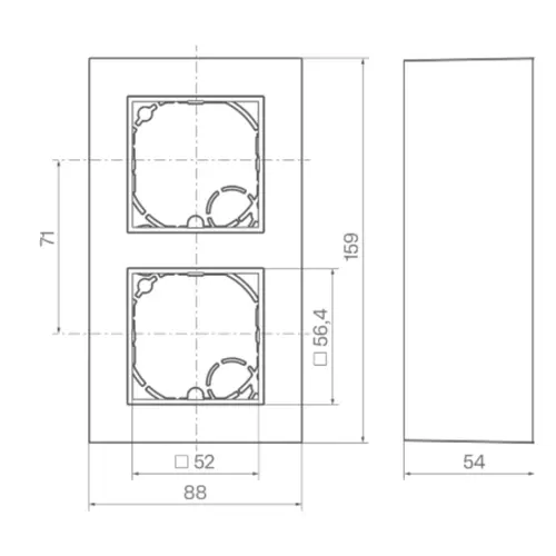 Hager Berker WAD8210WG opbouwbak 2-voudig A8 lichtwit glans