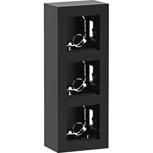 Hager Berker WAD8310BG opbouwbak 3-voudig A8 nachtzwart glans