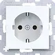 Hager Berker WAS1100WG wandcontactdoos randaarde A1/A8/C1/C8 lichtwit glans
