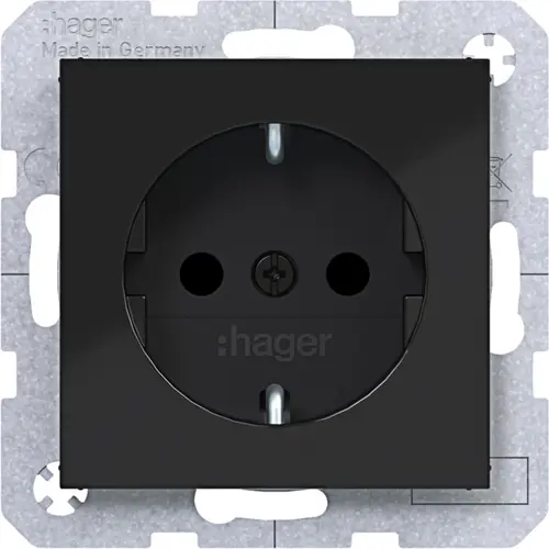 Hager Berker WAS1200BG schuko-wcd sp stk. zw.gl.