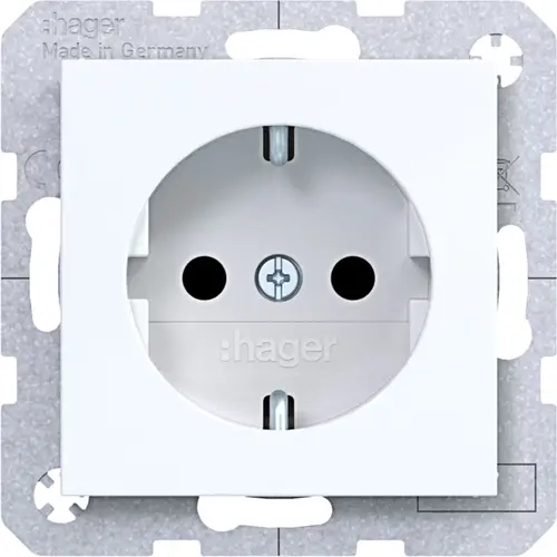 Hager Berker WAS1200WG schuko-wcd sp stk. wt.gl.