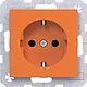 Hager Berker WAS1200AP wandcontactdoos randaarde Safety Plus A1/A8/C1/C8 oranje mat