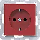 Hager Berker WAS1200RG wandcontactdoos randaarde Safety Plus A1/A8/C1/C8 rood glans