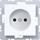 Hager Berker WAS5100WG wandcontactdoos zonder randaarde A1/A8/C1/C8 lichtwit glans