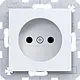 Hager Berker WAS5200WM wandcontactdoos zonder randaarde Safety Plus A1/A8/C1/C8 lichtwit mat