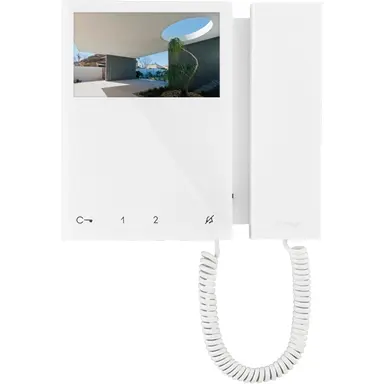 Comelit 6701W mini kleurenmonitor met hoorn opbouw 2-draads 4,3 inch wit