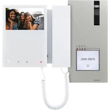 Comelit 8461M quadra mini videodeurintercomset simplebus 2-draads opbouw grijs wit