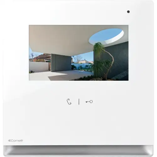 Comelit 6601W handsfree kleurenmonitor ICONA 2-draads inbouw 4,3 inch wit