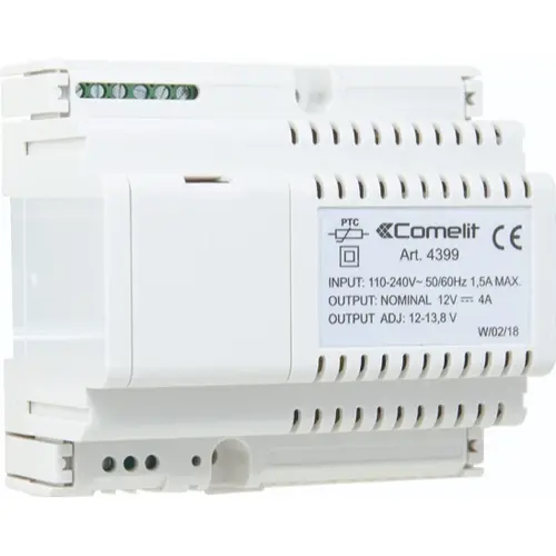 Comelit 4399 voeding Simplekey 12VDC/4A railmontage IP20