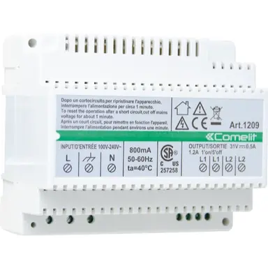 Comelit 1209 voedingseenheid quadra kit 2-draads DIN-rail 31V DC IP30