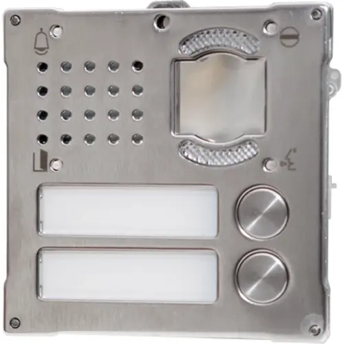 Comelit 3268S/2 vandalcom a/v frontplaat met 2 drukkers inbouw rvs