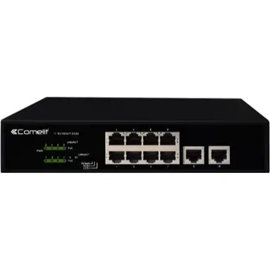 Comelit IPSWP10N01A netwerk switch gigabit 8 POE-poorten 2 uplink poorten tafelmodel