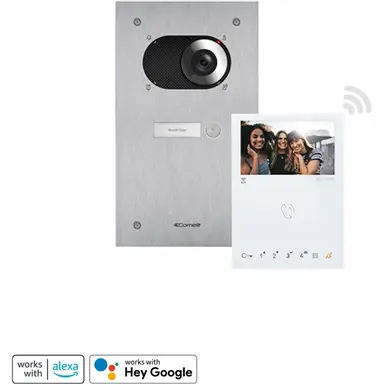 Comelit KVS2011 switch mini hf videodeurintercomset 2-draads handsfree wifi zilver wit