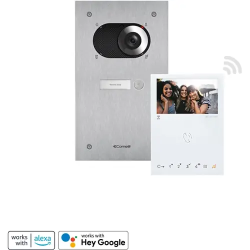 Comelit KVS2011 switch mini hf videodeurintercomset 2-draads handsfree wifi zilver wit