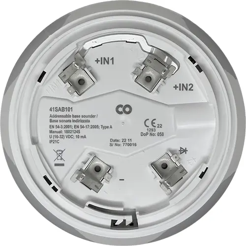 Comelit 41SAB101 meldersokkel met slow-whoop 99dB 28VDC kunststof wit IP30