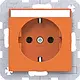 Hager Berker WAS1101AP wandcontactdoos randaarde met tekstveld A1/A8/C1/C8 oranje mat