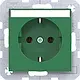 Hager Berker WAS1101GR wandcontactdoos randaarde met tekstveld A1/A8/C1/C8 groen glans