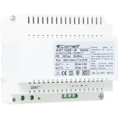 Comelit 1205/B voedingstrafo 230V 20VDC 800mA kortsluitvast DIN-rail IP20