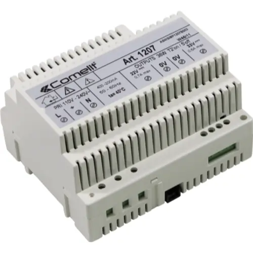 Comelit 1207 voedingstrafo iKall 230V 22VDC 400mA DIN-rail IP20 kortsluitvast