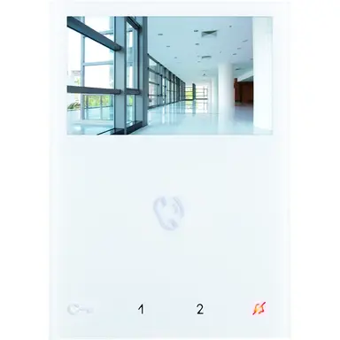 Comelit 6721W mini handsfree videomonitor 2-draads 4,3 inch opbouw wit