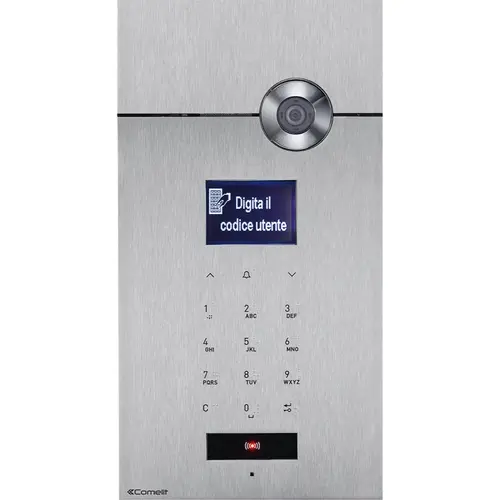 Comelit 3451S 316 SENSE entreepaneel met display digitaal SBC systeem 2-draads inbouw rvs geborsteld