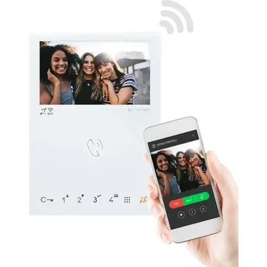 Comelit 6741W/BM videobinnenpost opbouw 2-draads wifi kleur handsfree wit