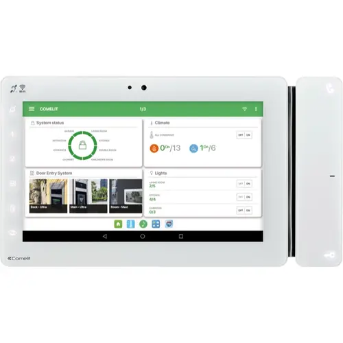 Comelit 20003300W meld- en bedieningstableau inbouw kleurenscherm touchfunctie ethernet wit