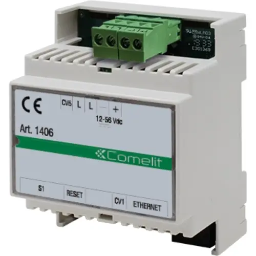 Comelit 1406 SimpleAPP interface SB2 2-draads LAN DIN-rail kunststof