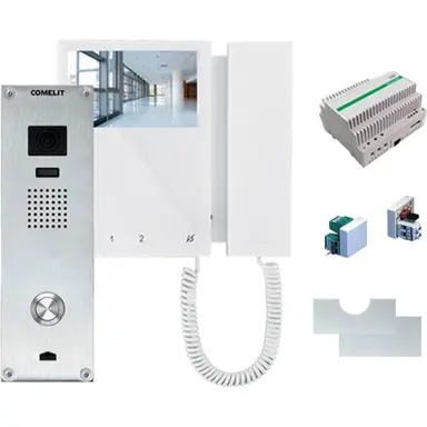 Comelit KVA2101 enkelvoudige adam mini videokit simplebus inbouw aluminium