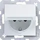 Hager Berker WAS1110WM wandcontactdoos randaarde met klapdeksel A1/A8/C1/C8 lichtwit mat