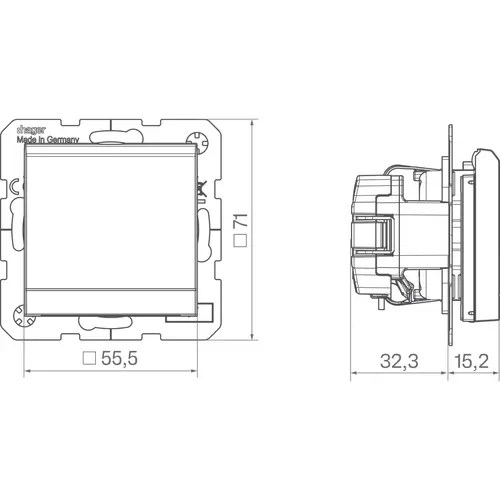 Hager Berker WAS1110WM wandcontactdoos randaarde met klapdeksel A1/A8/C1/C8 lichtwit mat