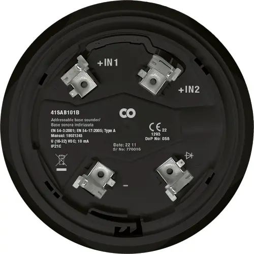 Comelit 41SAB101B meldersokkel slow-whoop EN54/3 99dB 28VDC 1A kunststof zwart