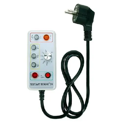 Testboy SCHUKI 2K contactdoostester 2-polig CAT II glimlamp met belasting