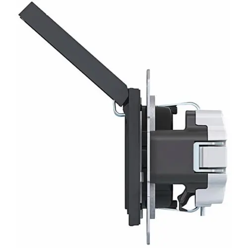 Hager Berker WAS1112AT wandcontactdoos randaarde met vergrendelbaar klapdeksel A1/A8/C1/C8 antraciet mat