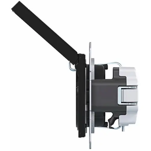 Hager Berker WAS1112BG wandcontactdoos randaarde met vergrendelbaar klapdeksel A1/A8/C1/C8 nachtzwart glans