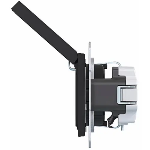 Hager Berker WAS1112BM wandcontactdoos randaarde met vergrendelbaar klapdeksel A1/A8/C1/C8 nachtzwart mat