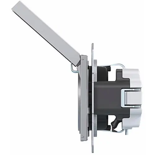 Hager Berker WAS1112TA wandcontactdoos randaarde met vergrendelbaar klapdeksel A1/A8/C1/C8 titaan mat