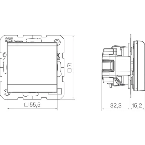 Hager Berker WAS1112WG wandcontactdoos randaarde met vergrendelbaar klapdeksel A1/A8/C1/C8 lichtwit glans