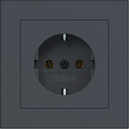 Hager Berker WAS1120AT wandcontactdoos randaarde voor afzonderlijke montage A1 antraciet mat