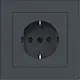 Hager Berker WAS1120AT wandcontactdoos randaarde voor afzonderlijke montage A1 antraciet mat