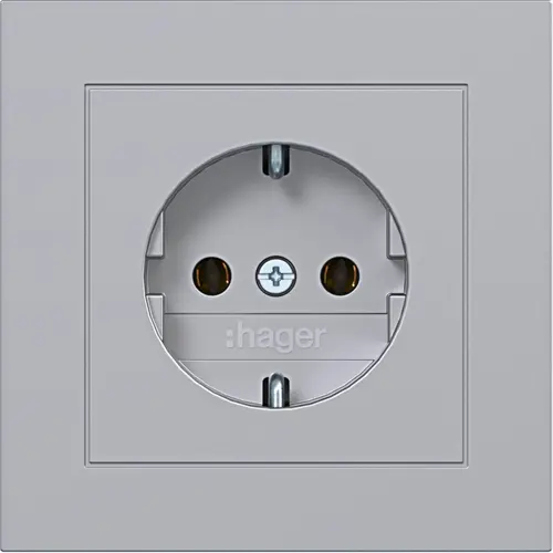 Hager Berker WAS1120TA wandcontactdoos randaarde voor afzonderlijke montage A1 titaan mat