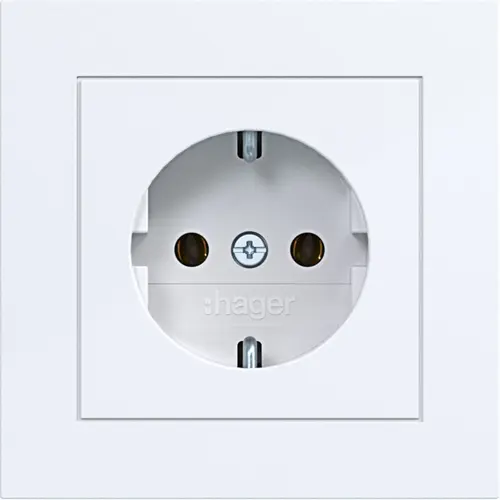 Hager Berker WAS1120WG wandcontactdoos randaarde voor afzonderlijke montage A1 lichtwit glans