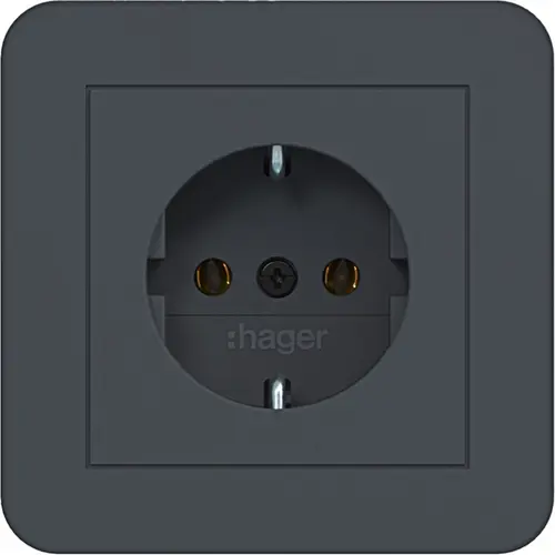 Hager Berker WAS1121AT wandcontactdoos randaarde voor afzonderlijke montage C1 antraciet mat