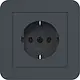 Hager Berker WAS1121AT wandcontactdoos randaarde voor afzonderlijke montage C1 antraciet mat