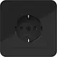 Hager Berker WAS1121BG wandcontactdoos randaarde voor afzonderlijke montage C1 nachtzwart glans