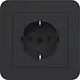 Hager Berker WAS1121BM wandcontactdoos randaarde voor afzonderlijke montage C1 nachtzwart mat