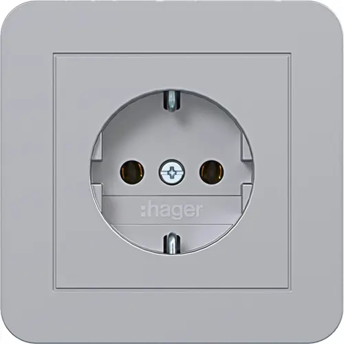 Hager Berker WAS1121TA wandcontactdoos randaarde voor afzonderlijke montage C1 titaan mat