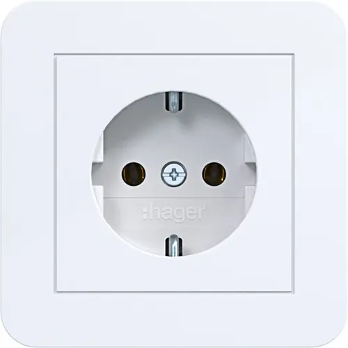 Hager Berker WAS1121WG wandcontactdoos randaarde voor afzonderlijke montage C1 lichtwit glans