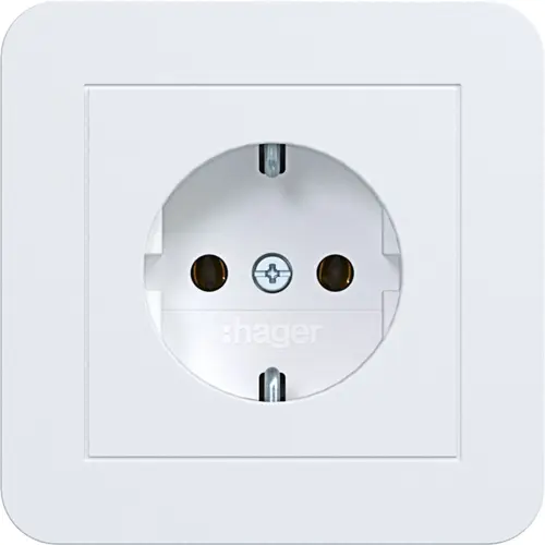 Hager Berker WAS1121WM wandcontactdoos randaarde voor afzonderlijke montage C1 lichtwit mat